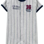 Romper Baseball Gris - 9 Meses