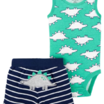 Conjunto Verde con Dinosaurio - 3 Meses