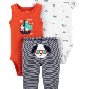 Set 3 Piezas 2 Body + 1 Pantalón - 12 Meses