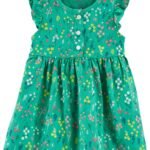 Vestido Floral Verde - 3 Meses