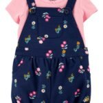 Set Jardinera Floreada - 12 Meses