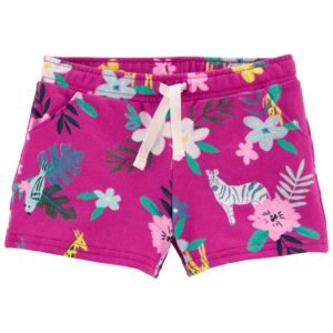 Short Fucsia Floreado - 12 Meses