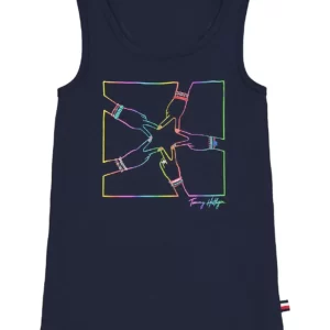 Remera MC Azul Tommy Hilfiger Girls - M (8/10)