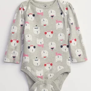 Body Gris ML GAP Girls - 6/12 Meses