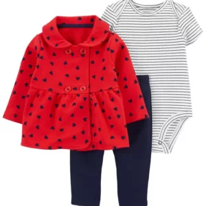Set 3 Piezas Cardigan Little Heart - 9 Meses